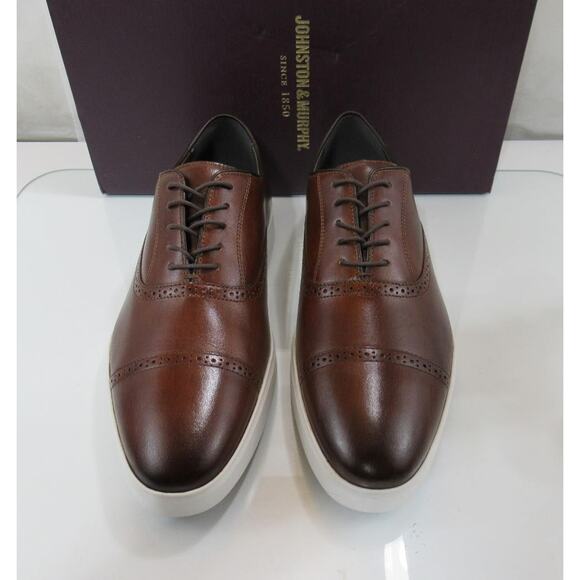 Men\'s Johnston and Murphy Brody Size 10 M Cap Toe Lace Up Oxford Sneakers Brown main image 8